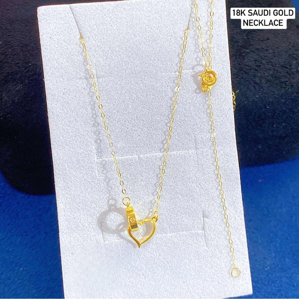 18k real saudi yellow gold LIGHT WEIGHT  NECKLACE 18”